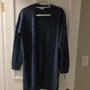 Garnet Hill Charcoal Cable Knit Cardigan